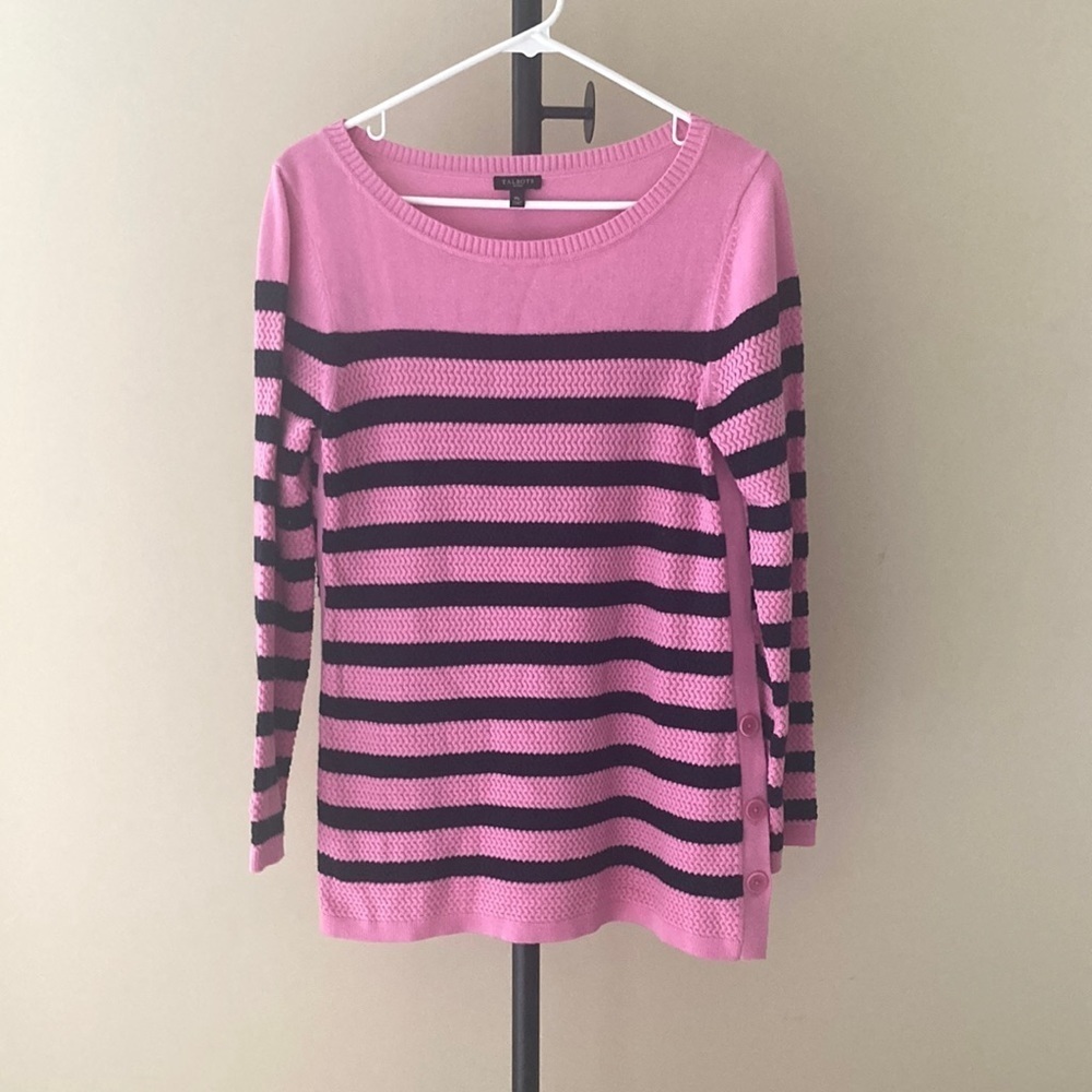 Talbots Stripe Crew Neck Sweater Size Petite Medium